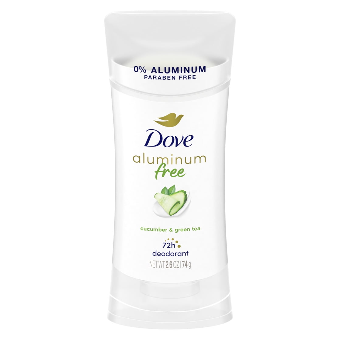 (3 pack) Dove Aluminum Free Deodorant for Women Cucumber and Green Tea, 2.6 oz
