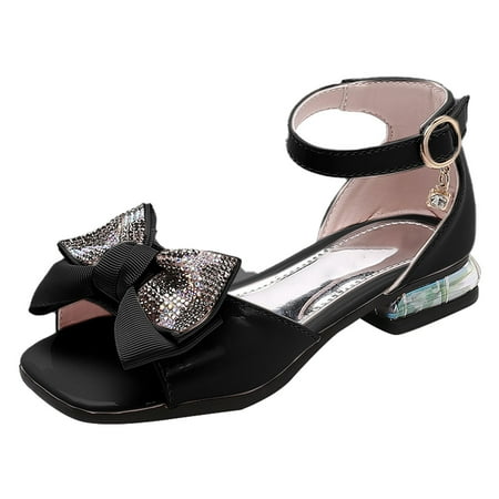 

NIUREDLTD Girls Sandals Summer Children s Soft Sole Shoes Fashion Girls Bow Princess Shoes Size 36