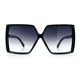 thumbnail image 3 of Womens Squared Rectangle Thick Plastic Butterfly Chic Fashion Sunglasses Black - Smoke, 3 of 8
