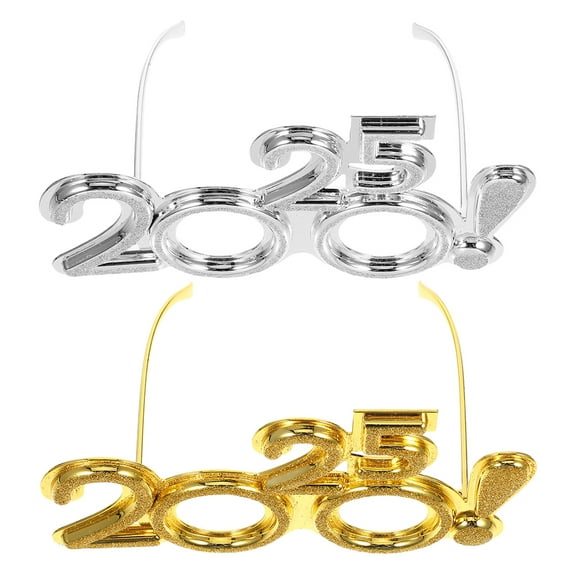 2pcs New Year Glasses 2025 Festive Party Glasses Eyewear For New Year's Eve Party Photo Props 2025 Eyeglasses New Year Party Glasses