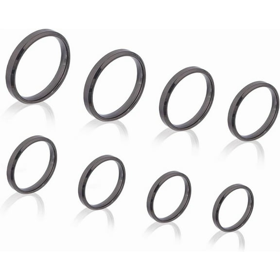 16Pcs 8 Sizes Simple Plain Band Ring for Unisex US Size 5-12 Engraving Rings 4mm Width Stainless Steel Rings Set Matte Polished Wedding Ring for Women Men