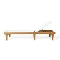 thumbnail image 6 of GDF Studio Della Outdoor Mesh and Acacia Wood Armless Adjustable Chaise Lounge, Teak and White, 6 of 14