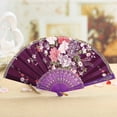 Dance Wedding Party Lace Silk Folding Hand Held Flower Fan Table Fans