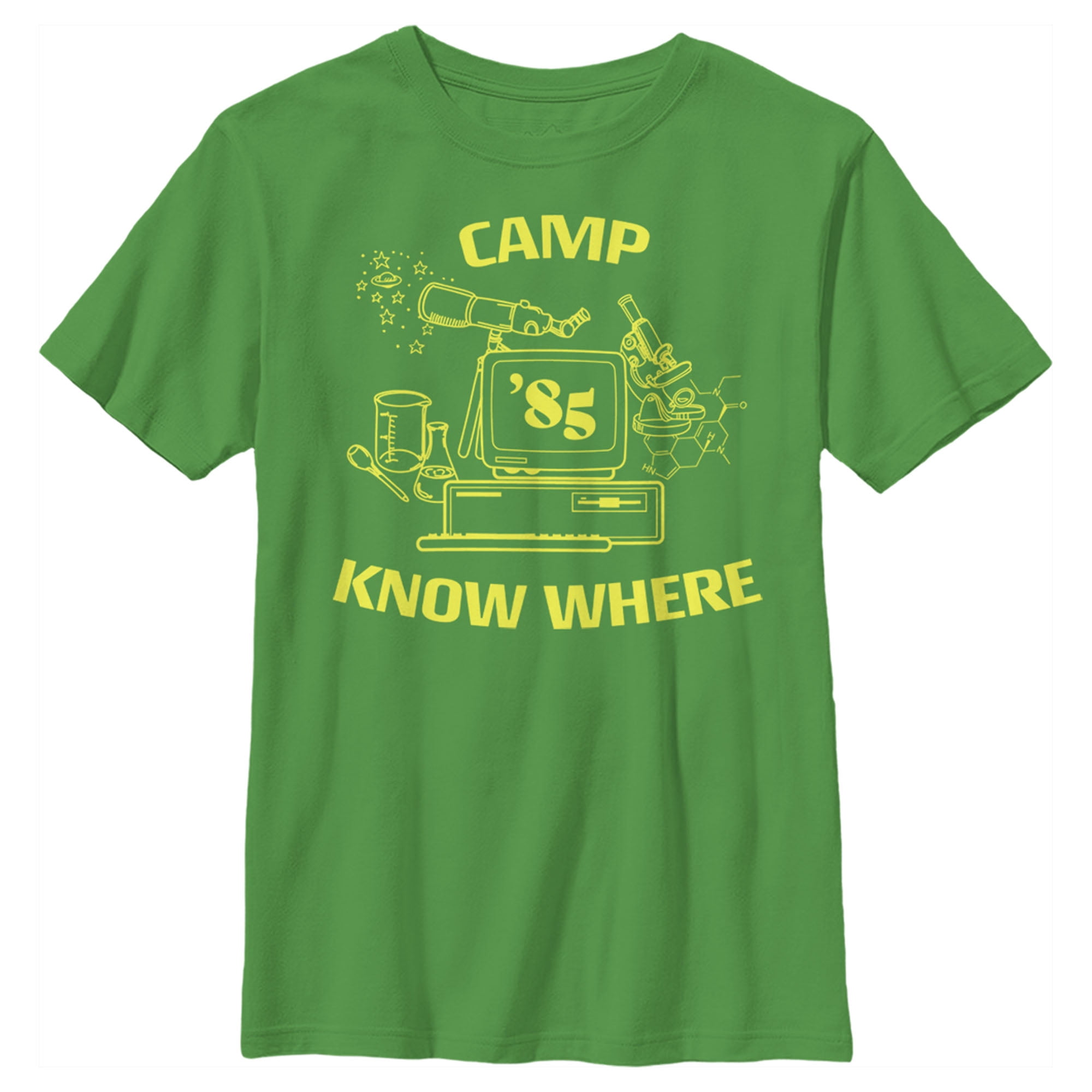 Boy's Stranger Things Camp Know Where Costume  Graphic Tee Kelly Green Large