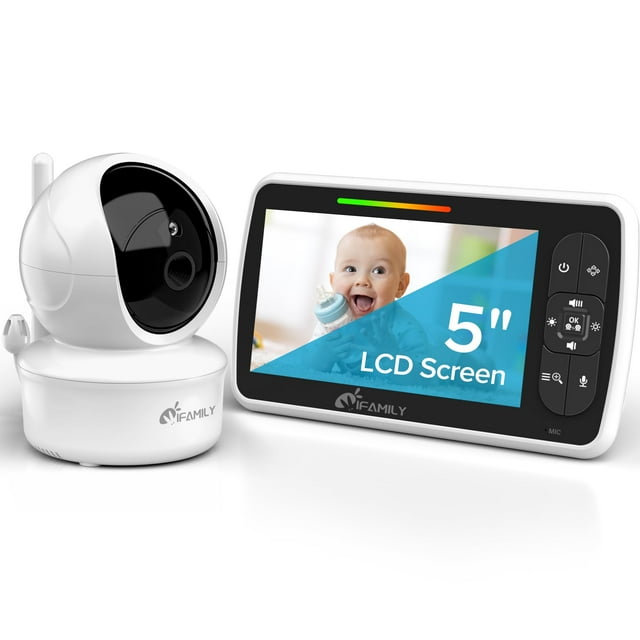Baby Monitor iFamily, pantalla grande de 5 pulgadas con batería de 30 horas