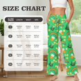 thumbnail image 6 of SCRAWLGOD St. Patrick's Day Leprechaun Hat Coin Beer Rainbow Print Green Womens High Waist Casual Pants Drawstring Wide Leg Vacation Lounge Trousers Trendy Flowy Loose Slacks with Side Pockets, XXL, 6 of 7