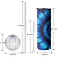thumbnail image 5 of 20oz Blue Tie Dye Spiral Pattern Skinny Tumblers Stainless Steel Tumbler with Lid and Straw,Vacuum Insulated Double Wall Travel Tumbler Cups with Cleaning Brush for Coffee,Tea, 5 of 6
