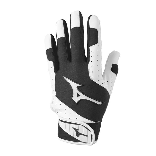 Mizuno Finch Guante de bateo acolchado de softbol para mujer, color blanco y carbón, talla XS