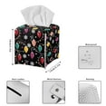 thumbnail image 3 of Psesaysky PU Leather Square Tissue Box Cover - Color Lights Tissue Cube Box Holder with Metal Button Bottom, Christmas Decorative Organizer for Vanity Toilet Night Stand Table Office Car, 3 of 7