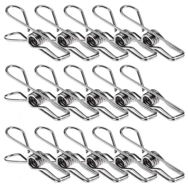 SNNROO 20 Pack Stainless Steel Clothes Pins, Utility Clips Hooks