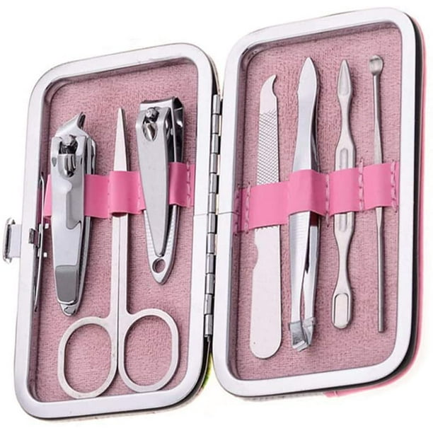 Simyoung Nail Clipper 7Pcs Set Nail Scissors Grooming Travel Case Tools
