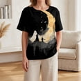 thumbnail image 5 of JULMCOMO Halloween Shirts for Women Cotton Linen Funny Witch Ghost Pumpkin Print Henley Casual Tunic Tops Holiday Costume Graphic Tees Black S, 5 of 9