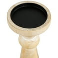 thumbnail image 4 of Two Tone Wooden Pedestal Pillar Candle Holder - 12", 4 of 6