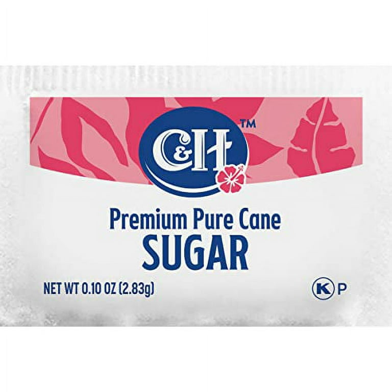 C&H Pure Cane NON-GMO Granulated Sugar, 0.10 Ounce (2.83 Gram) Packets,  Pack of 400 in Dispenser Box