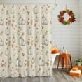 thumbnail image 2 of Fall White Pumpkin Thanksgiving Shower Curtain for Bathroom, Autumn Leaves Vintage Linen Waterproof Shower Curtains Washable Quick Dry with Hooks Bathtub Curtains 36x72 IN, 2 of 6
