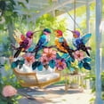 thumbnail image 6 of Large Stained Glass Suncatcher - Colorful Birds on Branch Window Decor - Sunlight Catcher for Home, Room & Indoor Decor - Unique Gift for Bird Lovers & Mom, 6 of 9