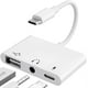thumbnail image 1 of USB C Adapter 3.5mm Jack with Fast Charging OTG Adapter, Type C to Aux Splitter Headphones Audio (White), 1 of 1