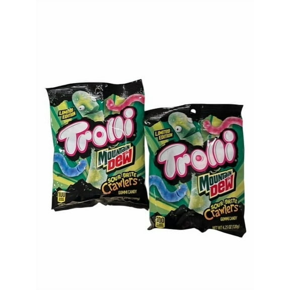 Trolli with Mountain Dew limited edition Gummy Worms, 4.25 oz bag x 2