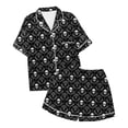 thumbnail image 3 of Halloween Silk Pajamas Women Fashion Casual Two Piece Set for Women V-Neck Short Sleeve Sleepwear Comfortable Loungewear for Everyday Holiday and Travel XL, 3 of 3
