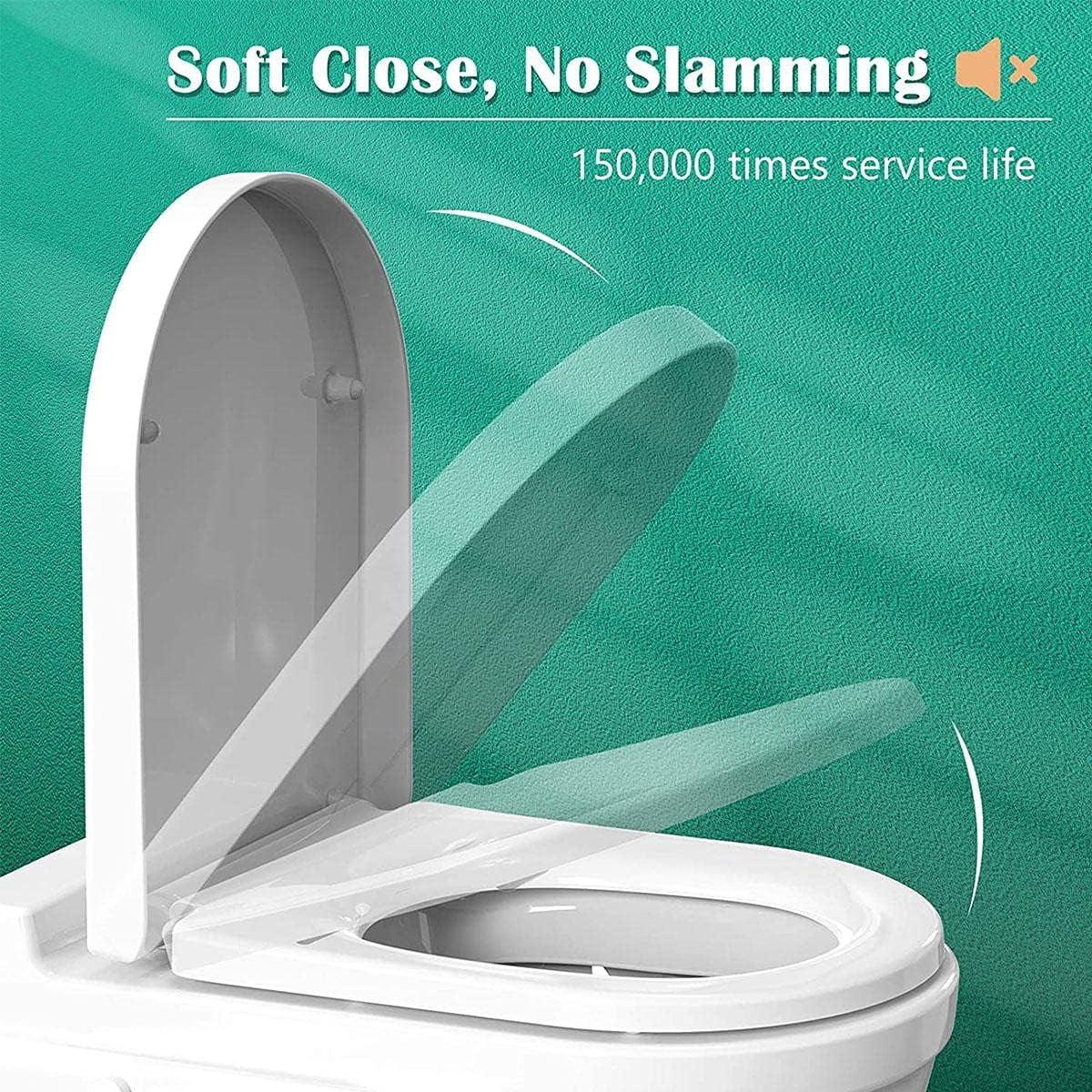 Waxgamo Toilet Seat, Polypropylene Soft-close Toilet Seat with Zinc Alloy Hinges, Easy to Install also Easy to Clean, Scratch Resistant Toilet Seat by Angol Shiold