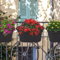 thumbnail image 6 of Hanging Flower Pots for Railing,11 inch Black Plastic Fence Hanging Railing Planter for Outdoor Plants Countryside Style Window Flower Bucket Pots with Detachable Hooks Outdoor Home Decor,3 Pack,Black, 6 of 7