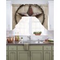 thumbnail image 2 of Farmhouse Vintage Kitchen Swag Valances for Windows, Brown Country Western Star Art Swag Valances Curtains for Living Room, Rod Pocket Window Treatments for Bathroom, Bedroom, Cafe, 56"x36", 2 of 6