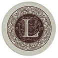 thumbnail image 2 of Thirstystone 4-Pack Monogram Letter L Sandstone Coasters in iron Holder, 2 of 7