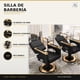 thumbnail image 5 of Silla De Barbería Negra Dorado Reclinable Con Base Hidráulica SELDA EXPORTS, 5 of 7