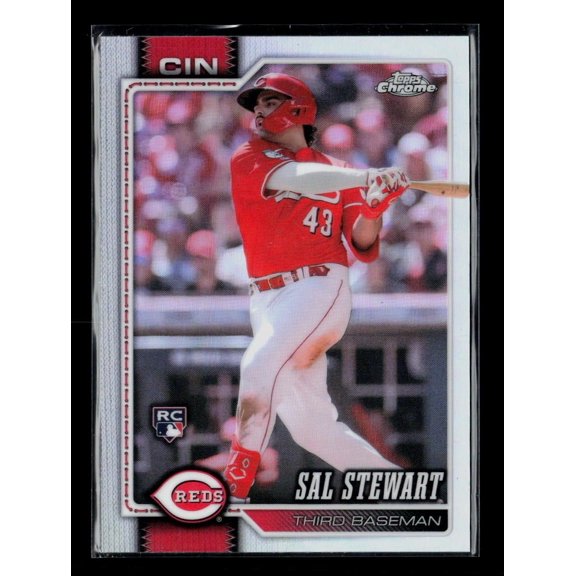 Collectible 2026 Topps Chrome Sal Stewart #6 Refractor RC Baseball Card Cincinnati Reds Cincinnati Reds MLB Baseball Trading Card