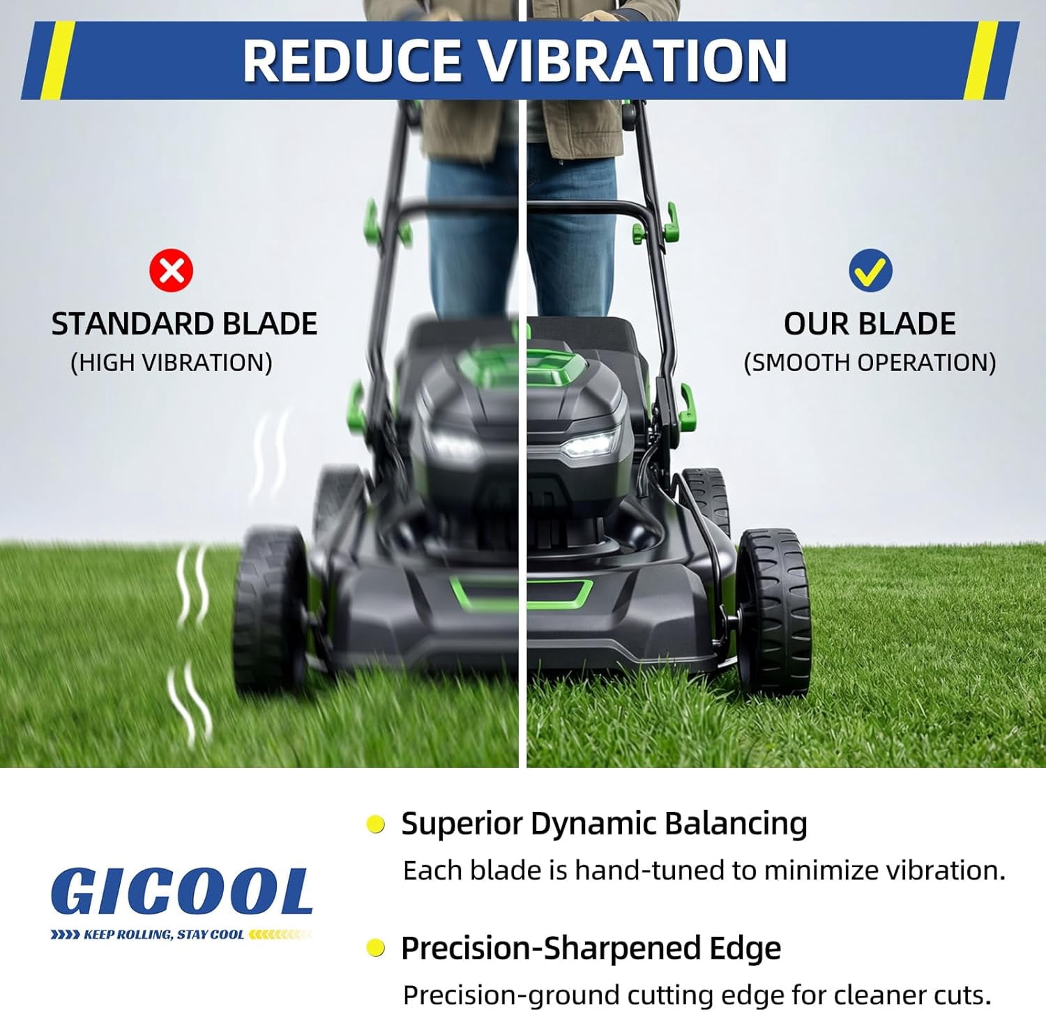 21 Inch Mower Blade Replacement for 21" Electric Lawn Mowers, Compatible with Ego LM2100 LM2100SP LM2101 LM2102SP LM2142SP, Replaces OEM AB2100