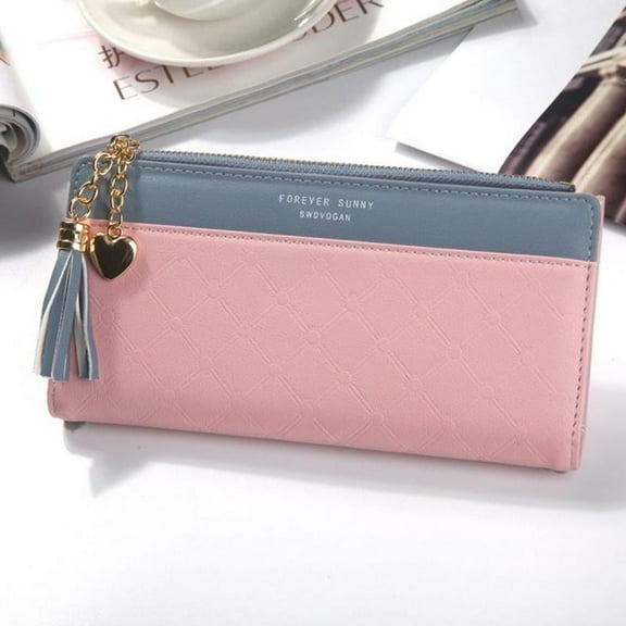 IELGY Women's Wallet Multi-Card Position Button Bag Zipper Mobile Phone Bag Tassel