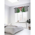 thumbnail image 3 of Merry Christmas Snowman Valances for Windows, Green Tree Winter Snowflake Black Plaid Light Filtering Window Treatment Valances, Rod Pocket Small Curtains for Kitchen/Bathroom, 56"x16", 3 of 9
