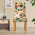 thumbnail image 4 of Yayeee 4 Pack Dining Chair Covers Stretch Parson Chairs Slipcovers Seat Protector, Beige Geometric, 4 of 6