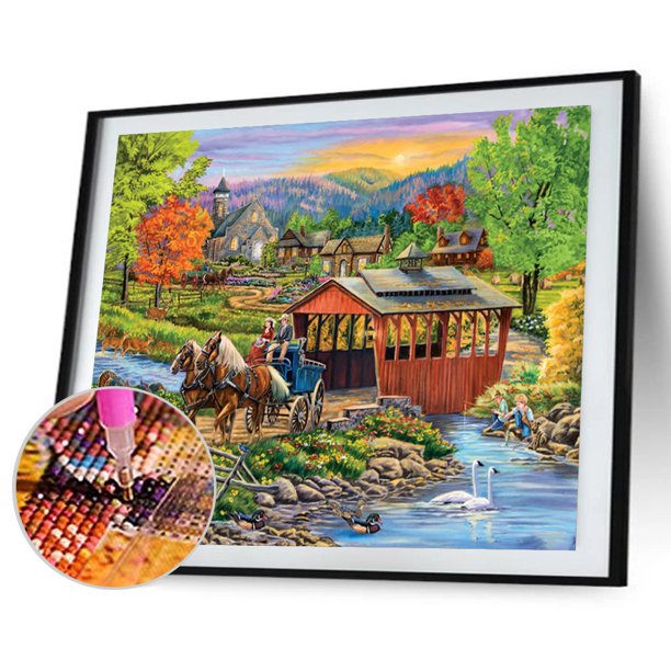 Kit de pintura de diamantes DIY paisaje completo cuadrado diamante mosaico imagen arte Likrtyny decoración de arte