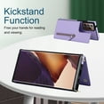 thumbnail image 4 of Compatible with Samsung Note 20 Ultra Case, Crossbody Wallet Case, Adjustable Detachable Lanyard Neck Strap with Kickstand Leather Card Holder Protective Cover for Galaxy Note 20 Ultra,Purple, 4 of 11