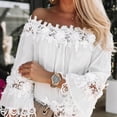 thumbnail image 4 of Boho For Women Casual Summer Lace Off Shoulder Dress V Neck Short Sleeve Dress Beach Dress Swing Dress Fashion Slim Lace Up Midi Dress Wrap Dresses Summer Mature Womens Dresses Summer Dresses with, 4 of 8