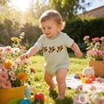 thumbnail image 5 of Pimfylm Bubble Romper Baby Girl Baby Girl Summer Clothes Newborn Outfit Ruffle Romper Infant Baby Dress Bow Headband Solid Cute Outfits Girls Green,Size for 12-18 Months, 5 of 9
