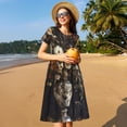 thumbnail image 4 of Lsque Vintage Floral Vase A Print Women's Casual Dress T-Shirt Summer Short Sleeve Scoop Neck Swing Dresses, 4 of 6