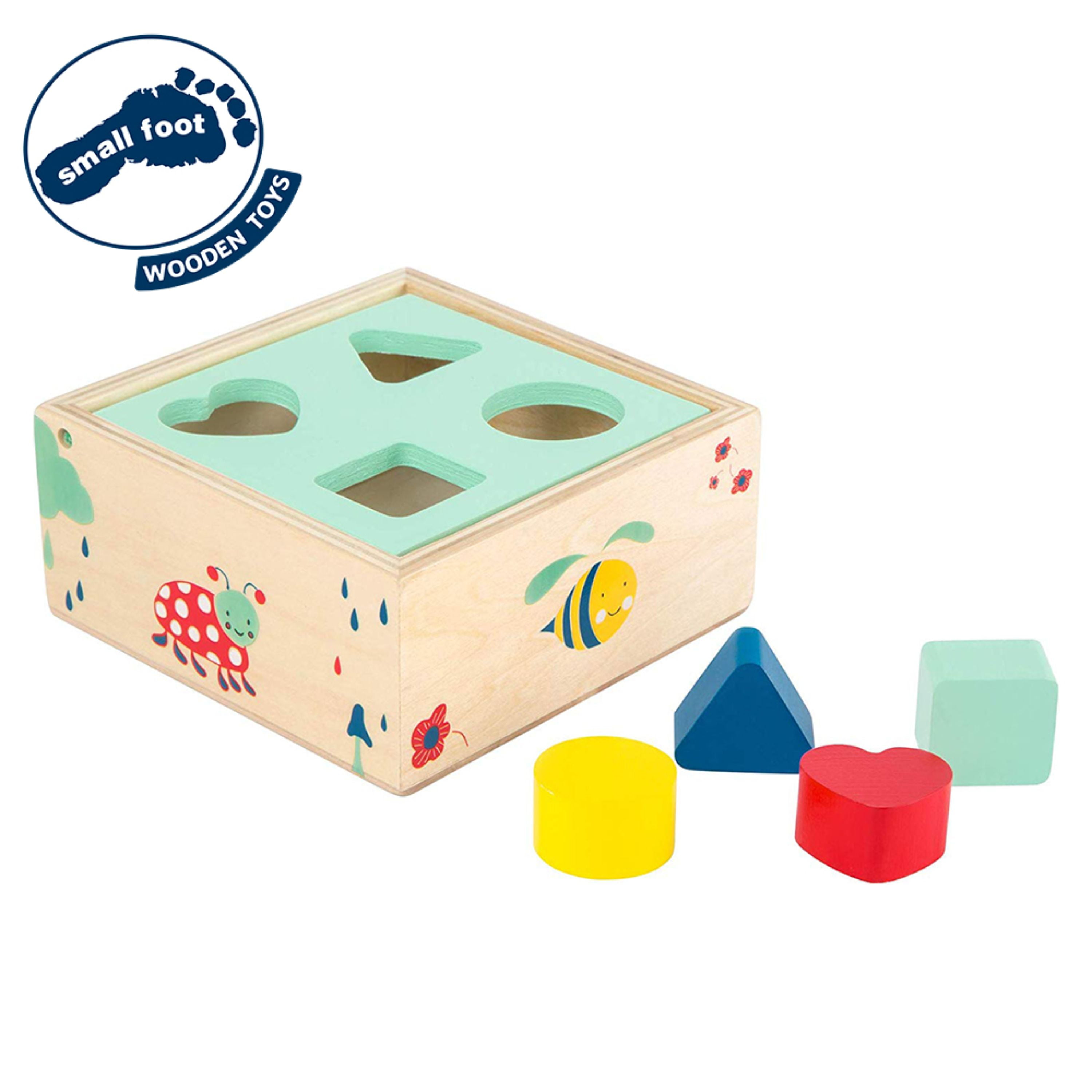 Small Foot Wooden Toys ShapeFitting Activity Cube "Move It!" Playset