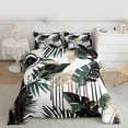 thumbnail image 2 of Homewish Green Leaves 3-Piece Full Size Comforter Sets For Kids Teens Adults,Botanical Plants Bedding Comforter Set,Black Green Lightweight Bedding Sets,Ultra Soft Home Decor,Reversible, 2 of 8