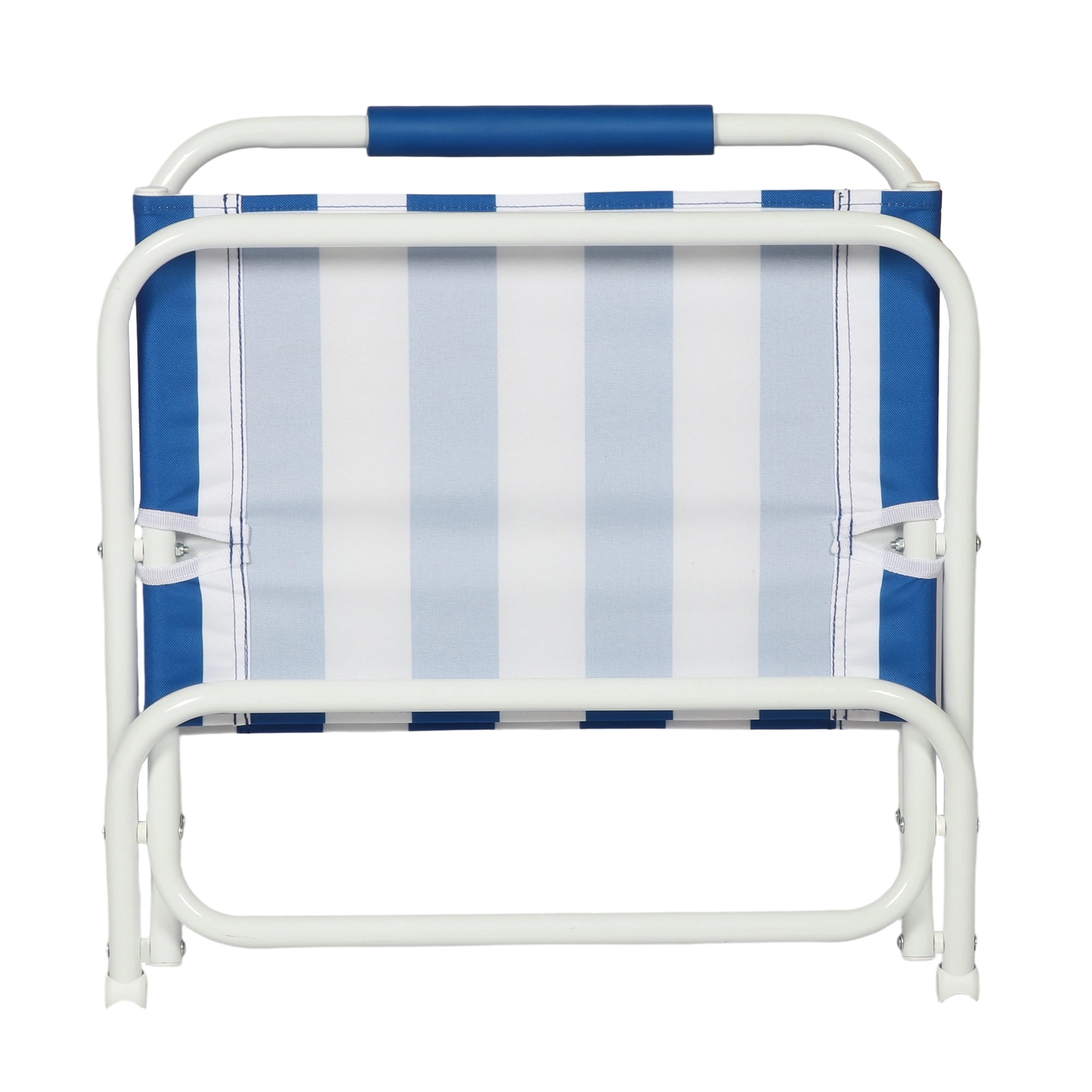 Mainstays Beach Sand Chair, Low  Profile, Blue and White Stripe