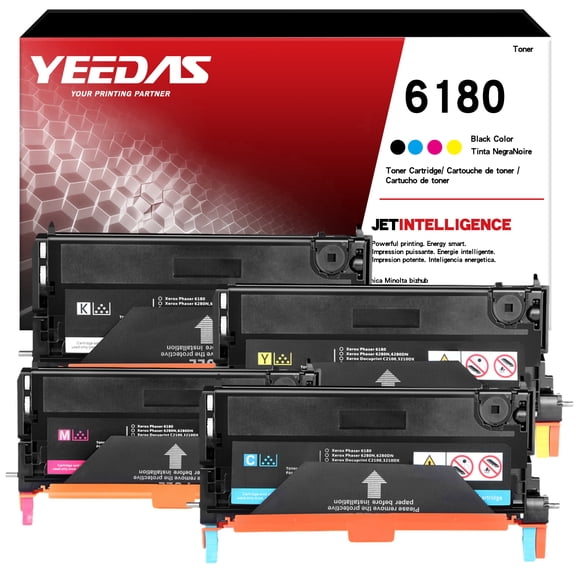 6180 Toner Cartridge Replacement For Xerox Phaser 6180 6180N 6180DN 6180MFP-D 6180MFP-N Printer 113R00726 113R00723 113R00724 113R00725(4 Pack)