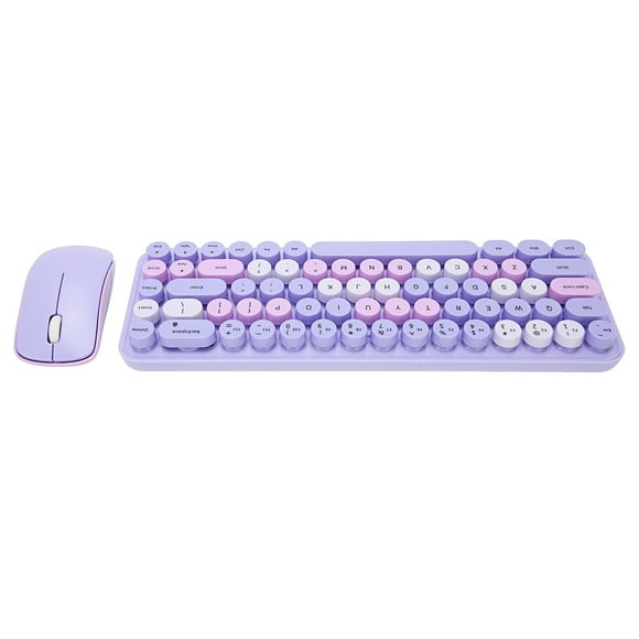 WL Keyboard And Mouse Combo, 68 Keys Retro WL Keyboard With Round Keycaps, 2.4GHz WL Connection, Mouse Support DPI Adjustment