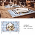 thumbnail image 3 of Placemats Set of 8, Easter Bunny Woven Placemat, Linen Place Mats for Kitchen/Dining Tables, Spring Easter Eggs Chick Floral Blue Check Washable Table Mats for Party, 3 of 8