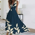thumbnail image 2 of Jacenvly New Formal Dresses for Women Spring/Summer Sleeveless Color V-Neck Wrapped Chest Dress Long Dress Quick Drying Trendy Beach Dresses for Women 2024 Vacation Navy, 2 of 6