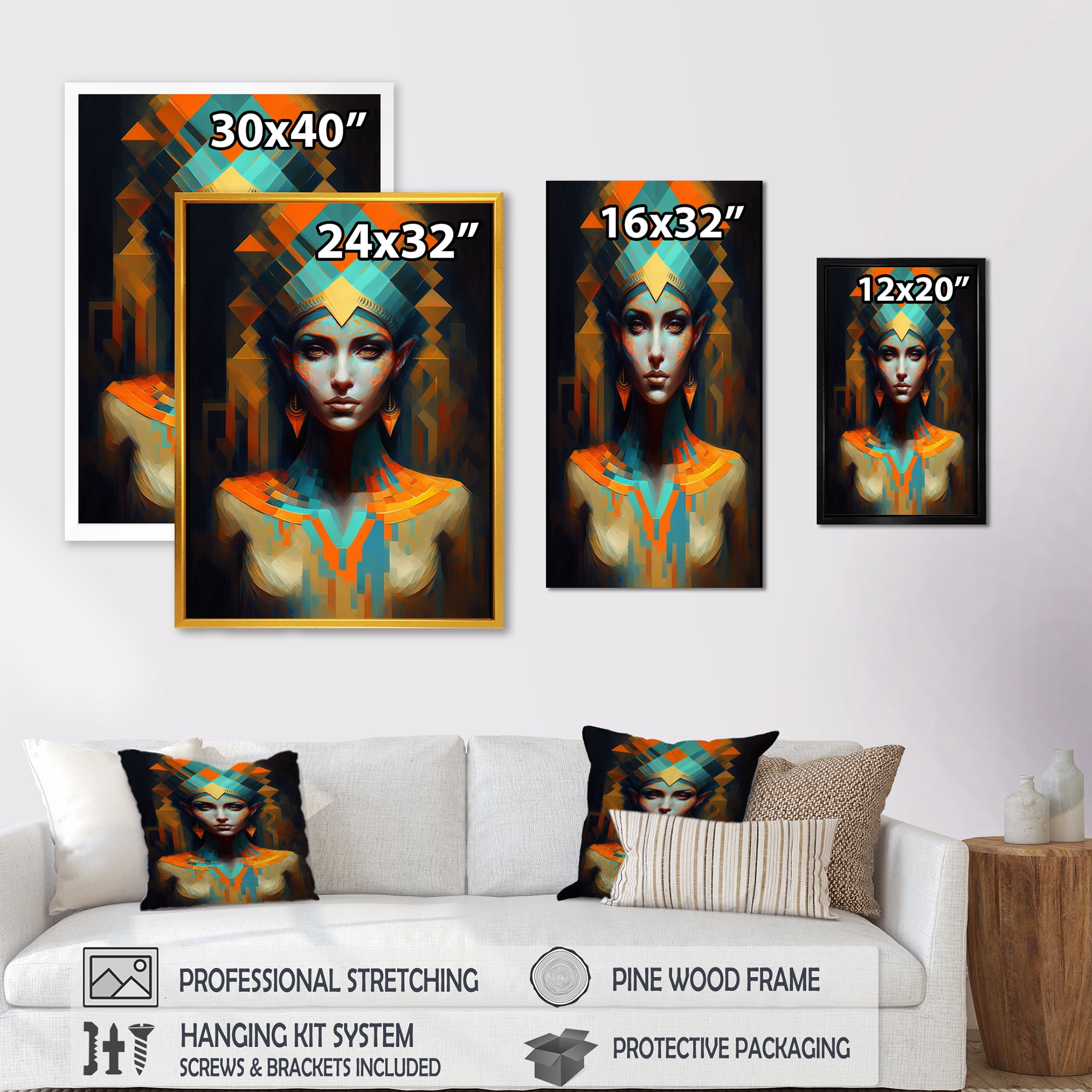 Designart Portrait Of Egyptian Goddess III Canvas Wall Art