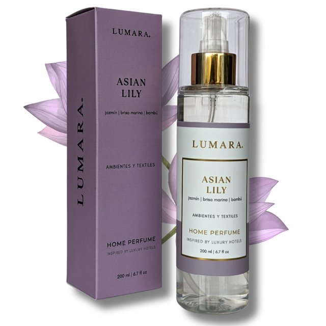 Aromatizante textil y de ambientes LUMARA 200 ml Aroma jazmín bambú Brisa marina