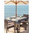thumbnail image 3 of Outdoor Tablecloth with Umbrella Hole for Patio/Picnic/Party/Camping, Blue Black Grey Waterproof Table Cloth Square Cover Washable, Boho Southwestern Geometric (60"x 60"), 3 of 9