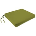 thumbnail image 4 of Jordan Manufacturing 17" x 19" Veranda Kiwi Green Solid Rectangular Outdoor Chair Pad Seat Cushion with Ties (2 Pack), 4 of 11