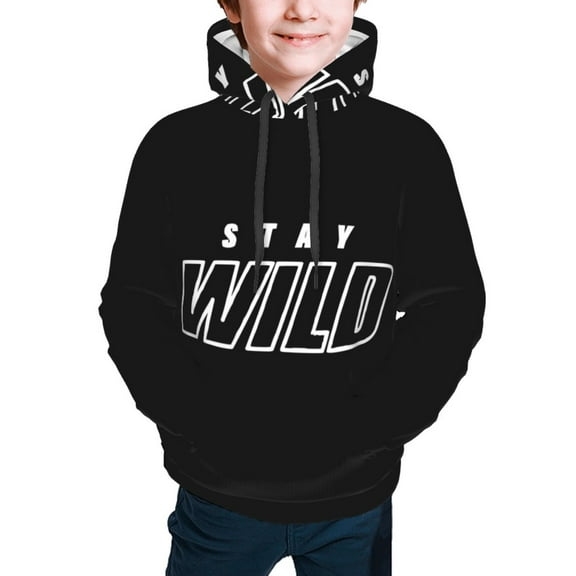 Ben Azelart Stay Wild Hoodies Pullover For Boys Girls 3d Printed Hooded Sweatshirt Long Sleeves Small
